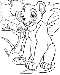 Dibujo de Simba y timón para Colorear