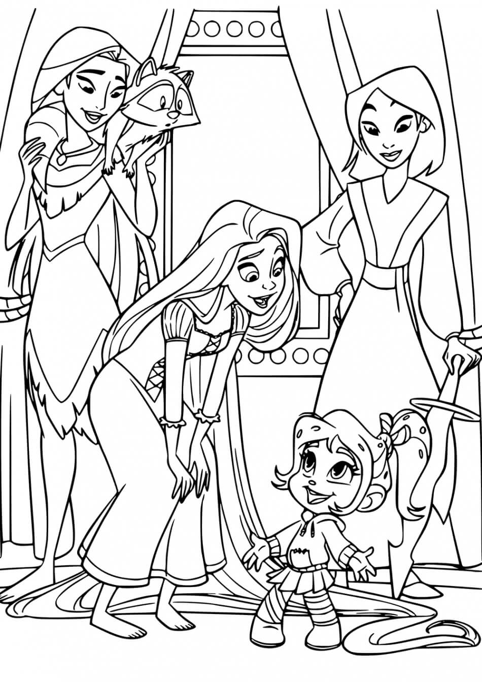 Dibujo de Vanellope y Disney para Colorear