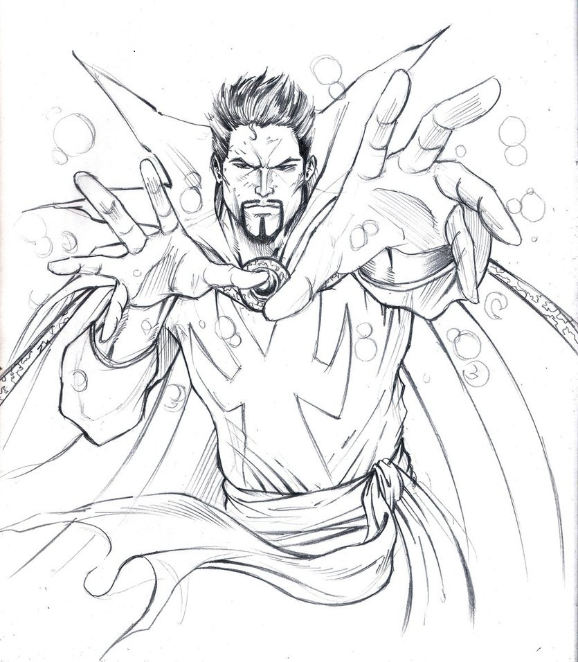 Dibujo de Doctor Extrano de Marvel para Colorear