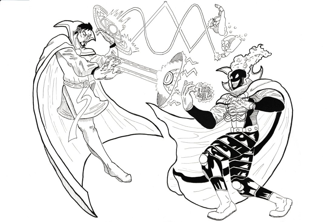 Dibujo de Doctor Extrano y Dormammu para Colorear