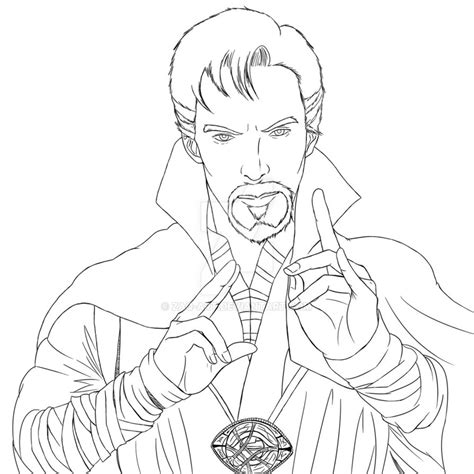 Dibujo de Doctor Extrano y Piedra del Tiempo para Colorear