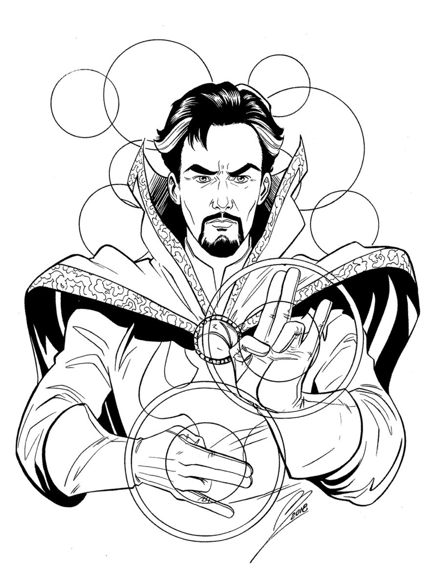 Dibujo de Doctor Extrano y Su Poder para Colorear