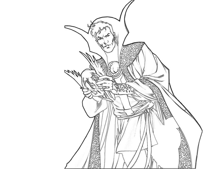 Dibujo de Dr Extrano Sosteniendo una máscara para Colorear