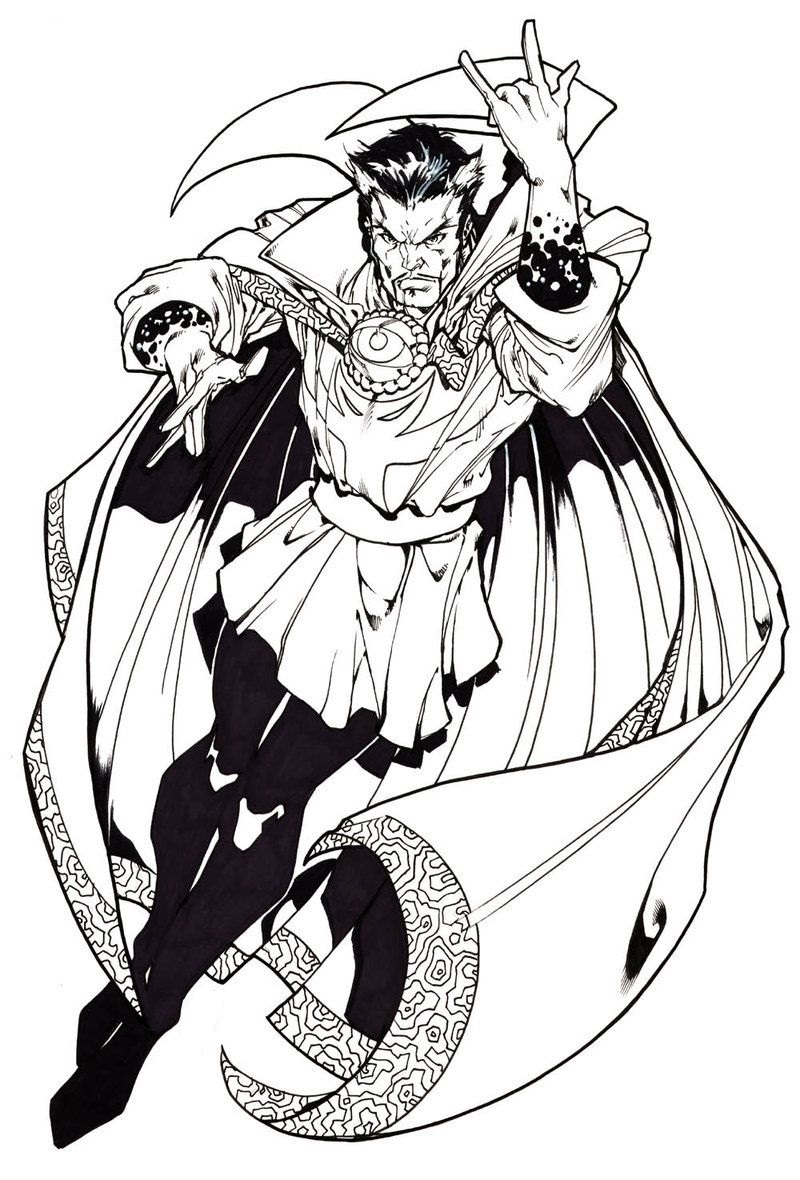 Dibujo de Genial Doctor Extrano para Colorear