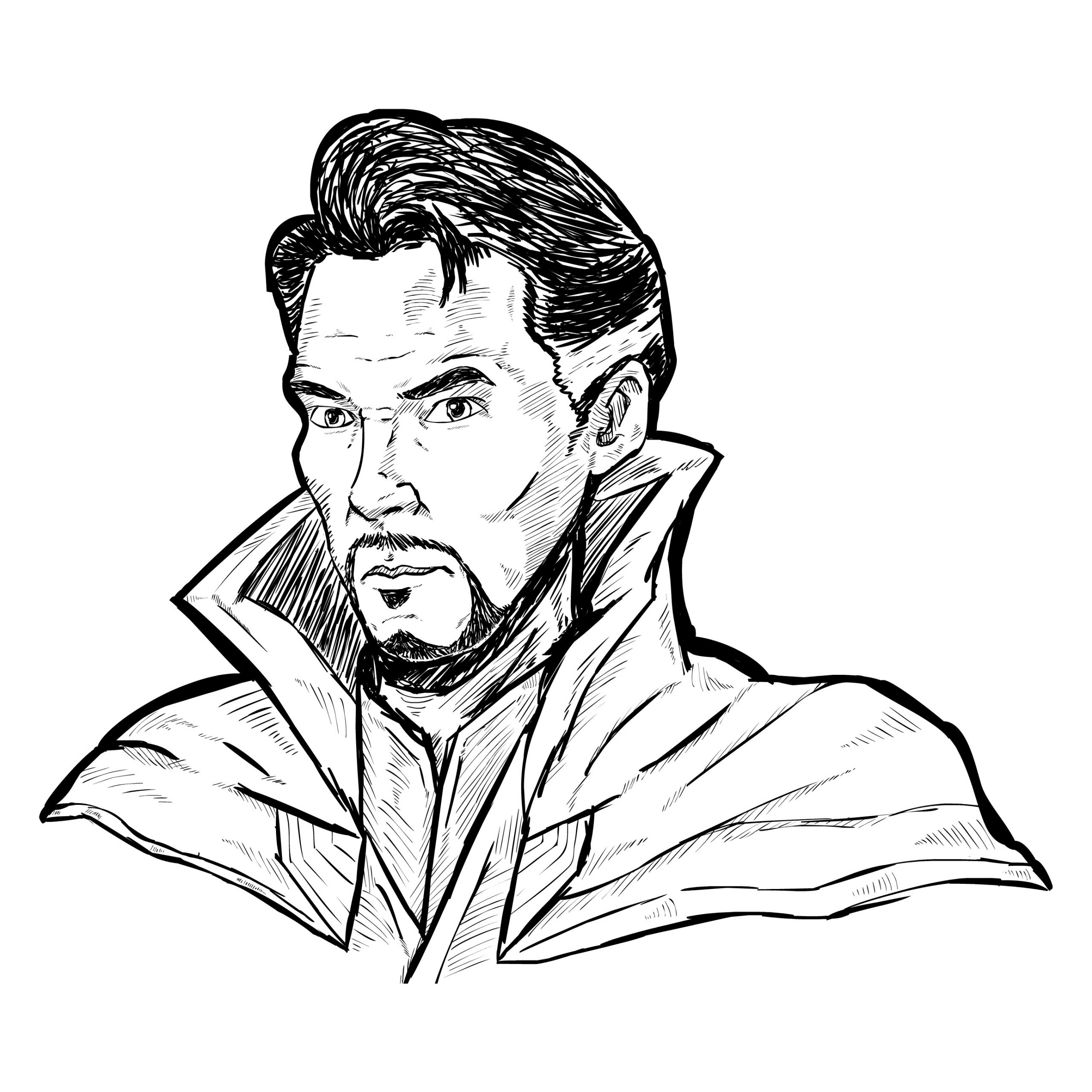 Dibujo de Impresionante Doctor Extrano para Colorear