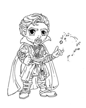 Dibujo de Lindo Doctor Extrano para Colorear