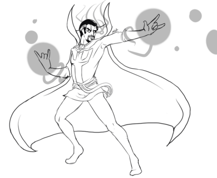 Dibujo de Poderoso Doctor Extrano para Colorear