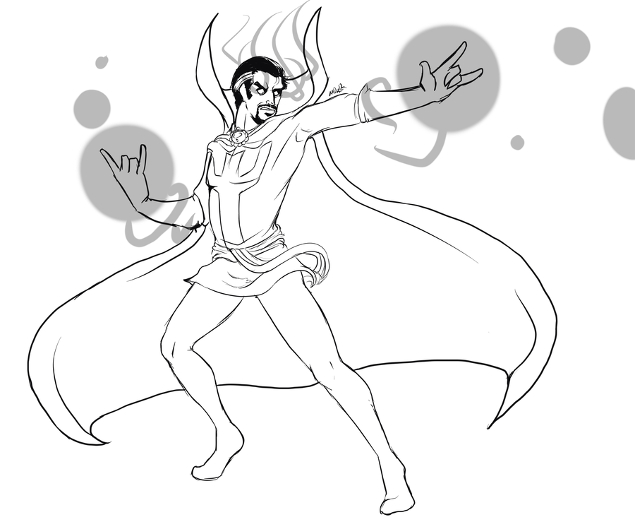 Dibujo de Poderoso Doctor Extrano para Colorear