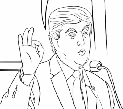 Dibujo de Donald Trump Dice Que Esta Bien para Colorear