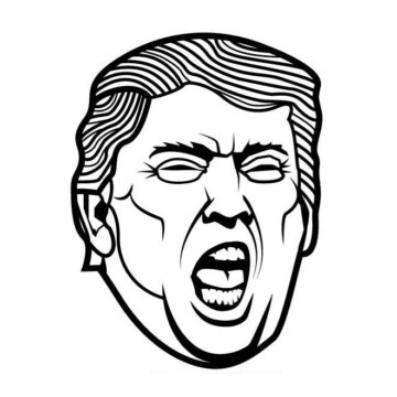 Dibujo de Donald Trump Gritando para Colorear