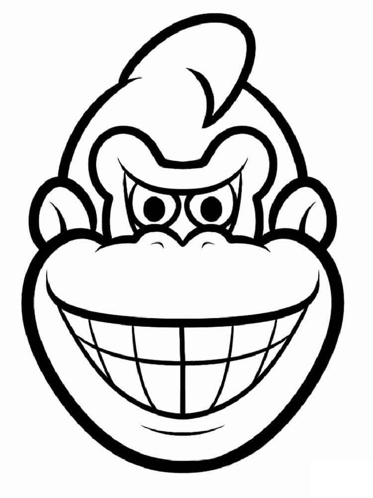 Dibujo de Cabeza Donkey Kong para Colorear