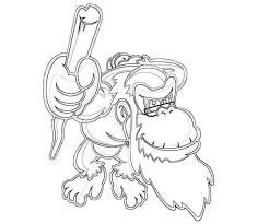 Dibujo de Viejo Burro Kong para Colorear