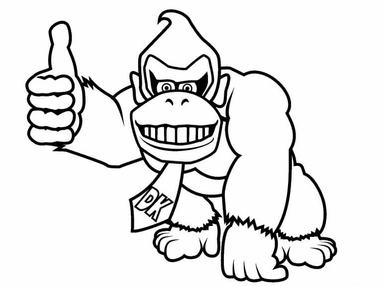 Dibujo de Donkey Kong Como T para Colorear