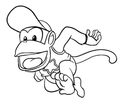 Dibujo de Salto de Diddy Kong para Colorear