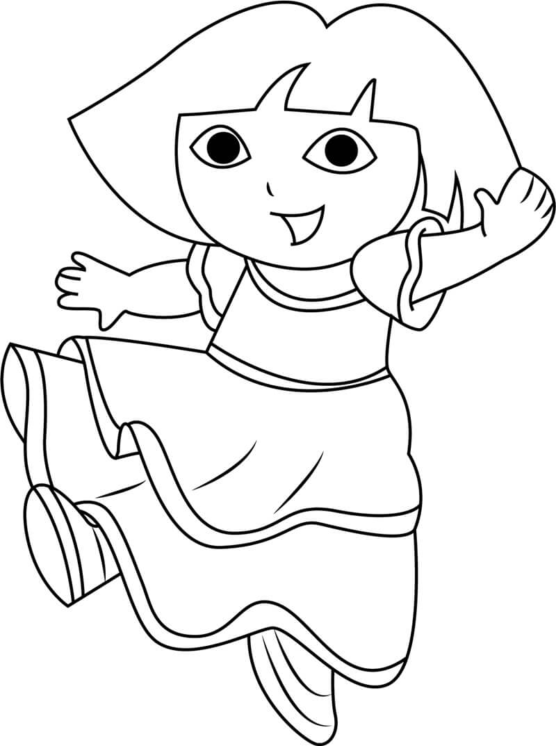 Dibujo de Dora Esta Bailando para Colorear