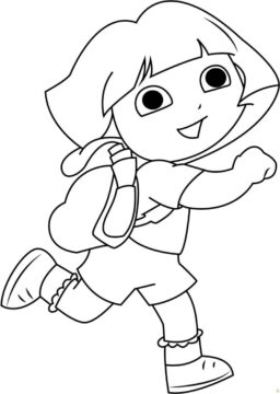 Dibujo de Dora Va a la Escuela para Colorear