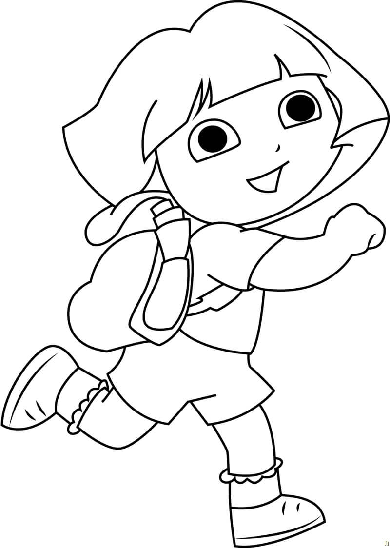 Dibujo de Dora Va a la Escuela para Colorear