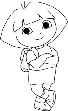 Dibujo de Linda Dora Sonriendo para Colorear