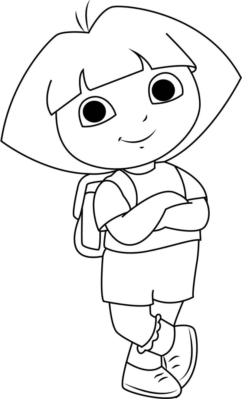 Dibujo de Linda Dora Sonriendo para Colorear
