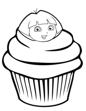 Dibujo de Pastel Dora para Colorear