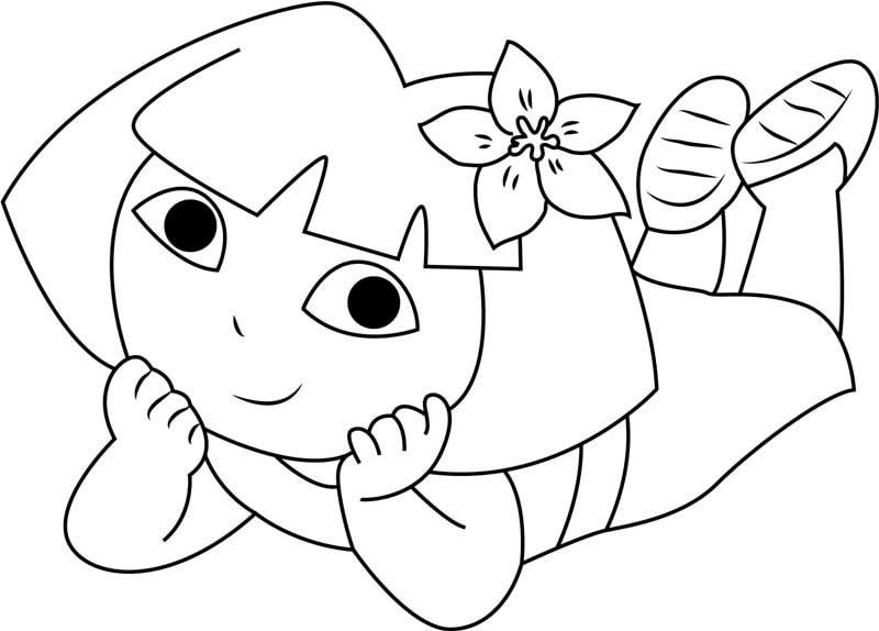 Dibujo de Dora Sonriendo para Colorear