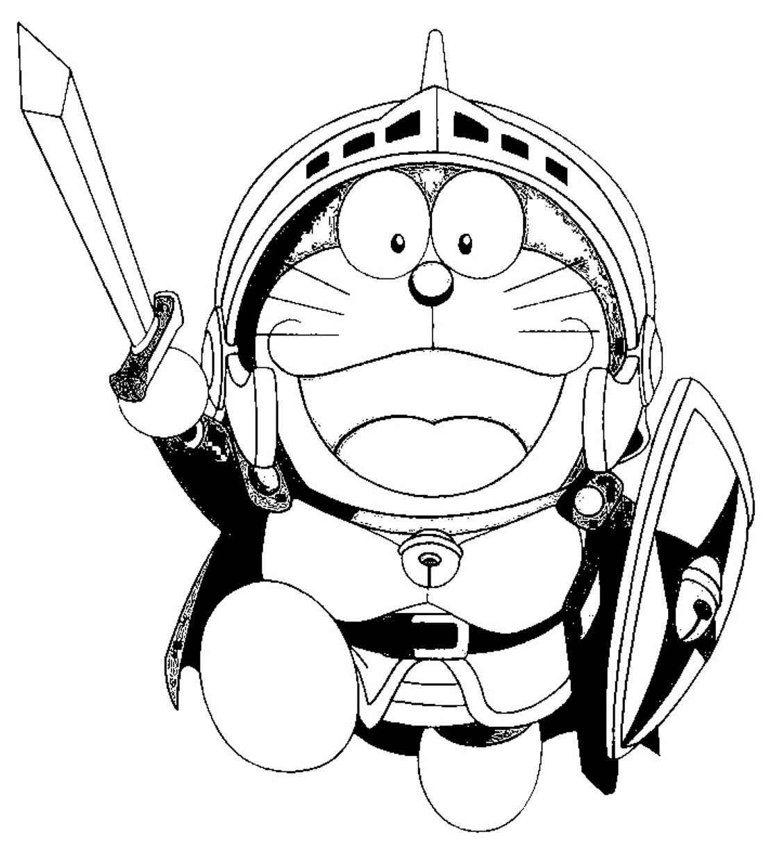 Dibujo de Doraemon el Guerrero para Colorear