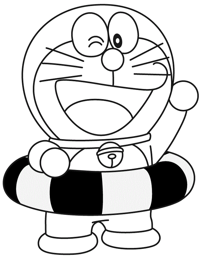 Dibujo de Doraemon Se Prepara para Nadar para Colorear