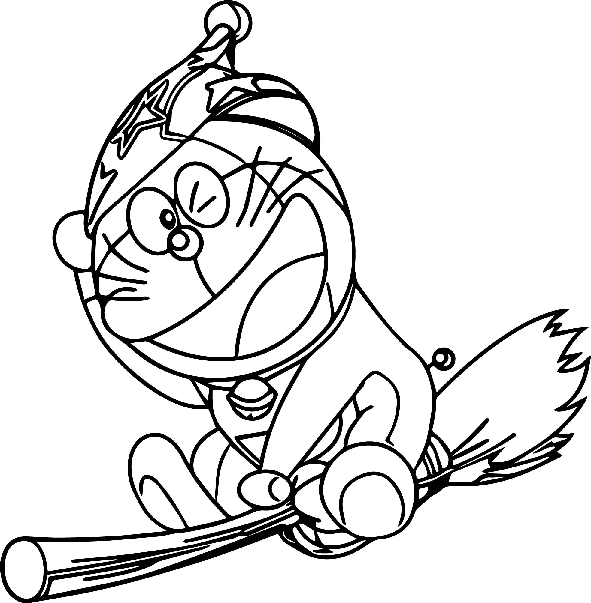 Dibujo de Doraemon Volando para Colorear