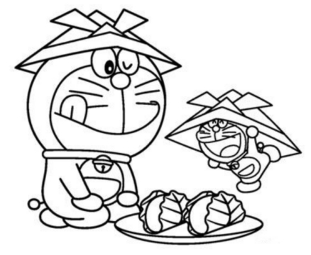 Dibujo de Feliz Doraemon para Colorear