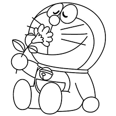 Dibujo de Flor Que Huele a Doraemon para Colorear