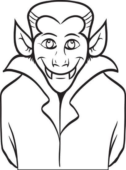 Dibujo de Cara de Drcula para Colorear