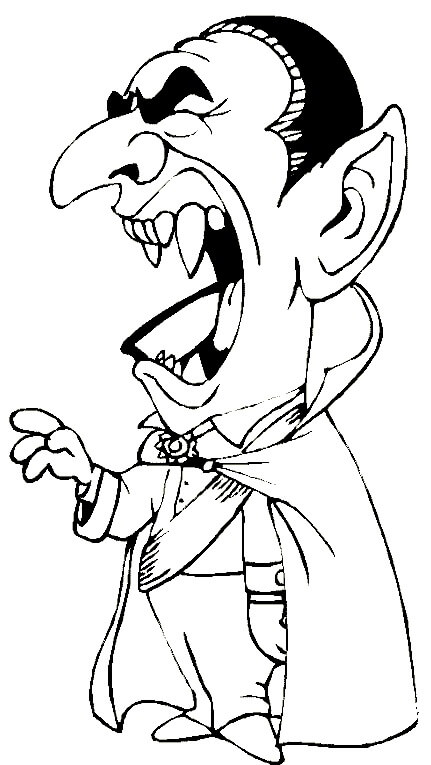 Dibujo de Drcula Bostezando para Colorear
