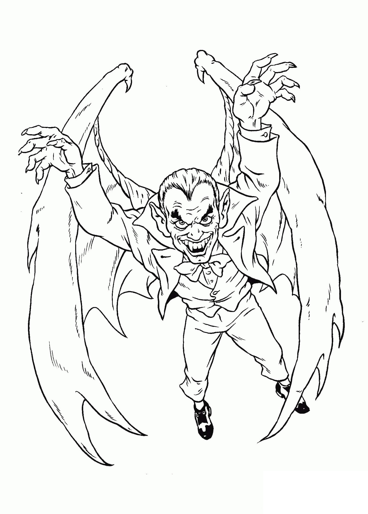 Dibujo de Drcula Volando para Colorear