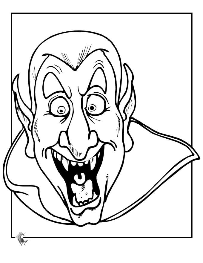 Dibujo de Drcula de Halloween para Colorear