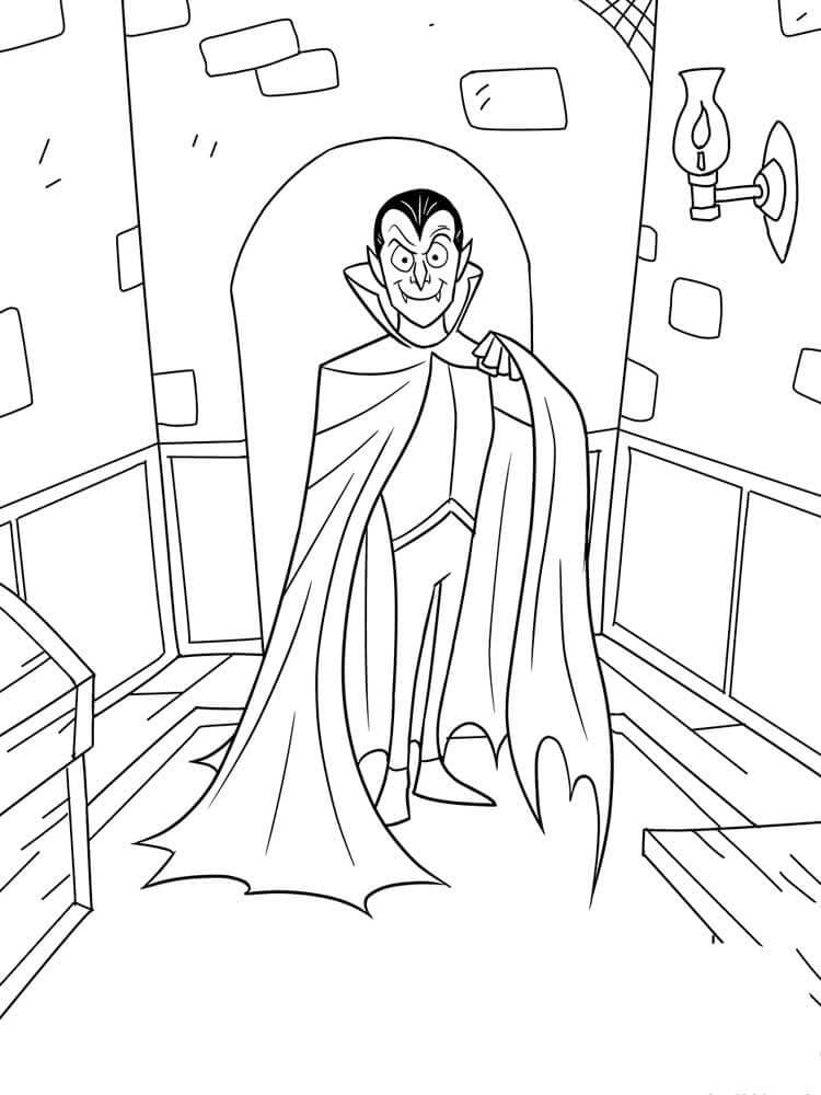 Dibujo de Drcula en Casa para Colorear