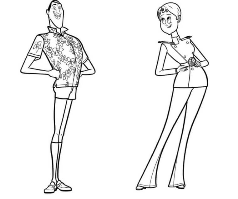 Dibujo de Drcula y Ericka para Colorear