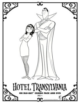 Dibujo de Mavis y Dracula para Colorear