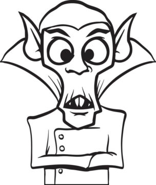 Dibujo de Viejo Dracula para Colorear
