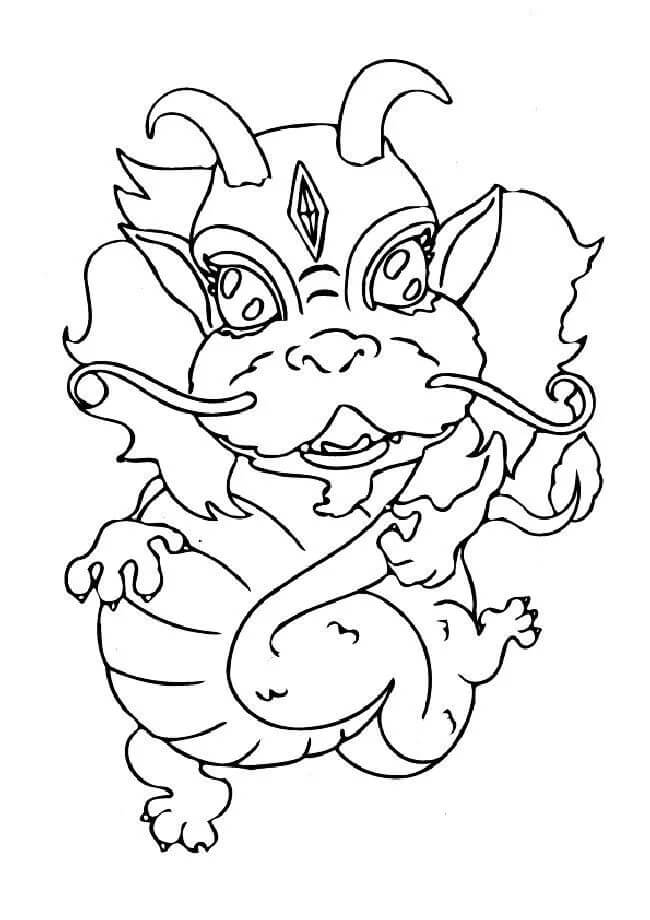 Dibujo de Dragón Chino para Colorear
