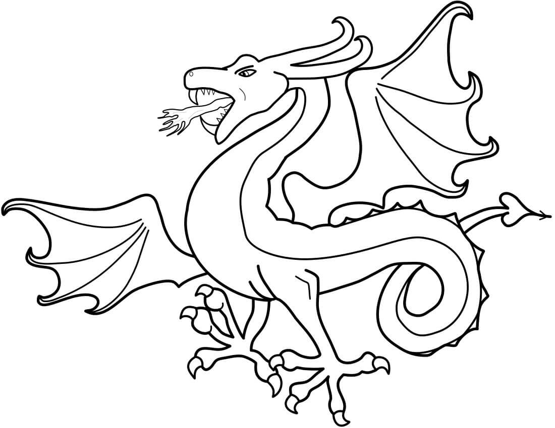 Dibujo de Dragón Asombroso para Colorear
