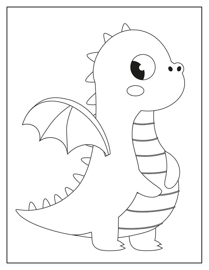 Dibujo de Dragón bebé Mas Lindo para Colorear