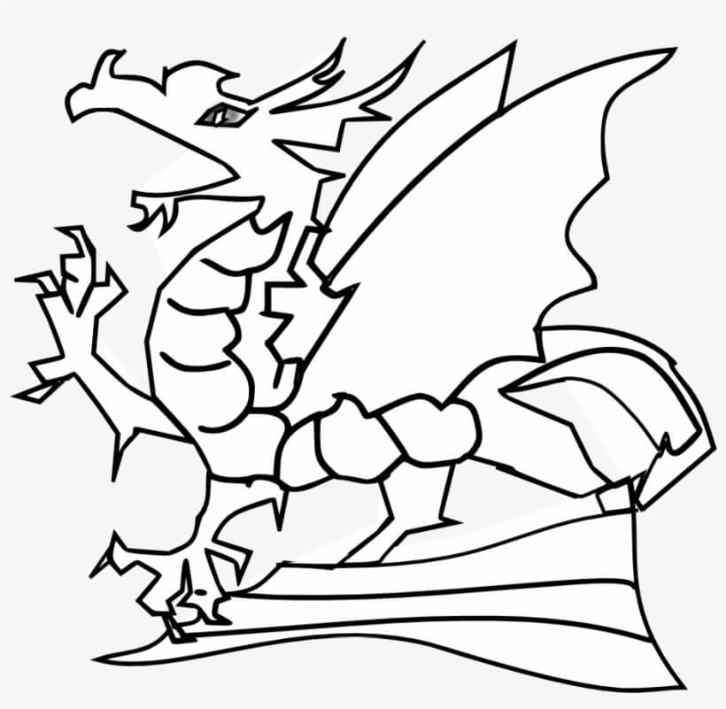 Dibujo de Dragón fácil para Colorear
