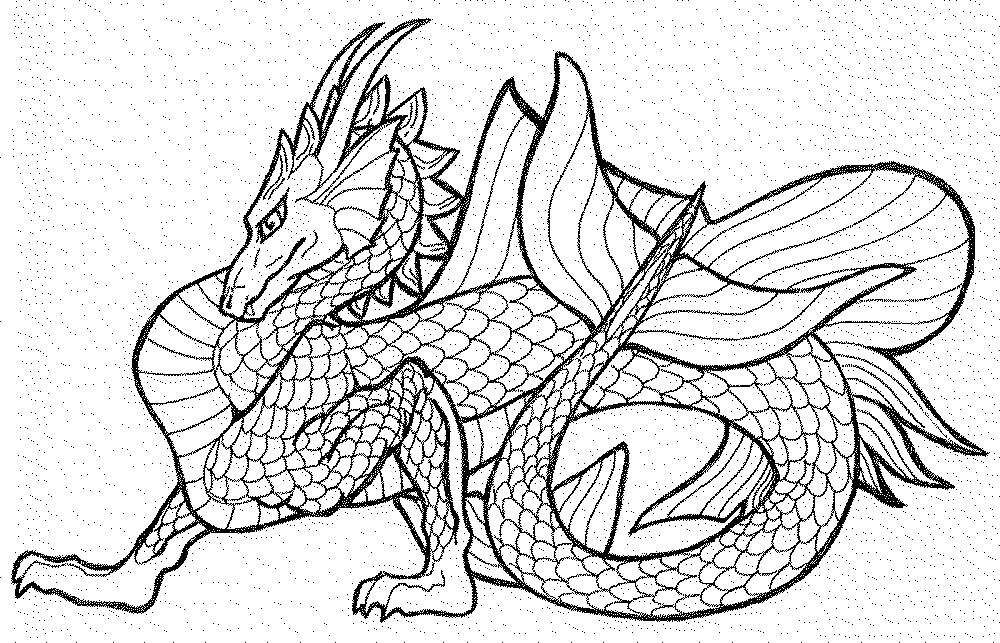 Dibujo de Dragón Impresionante para Colorear