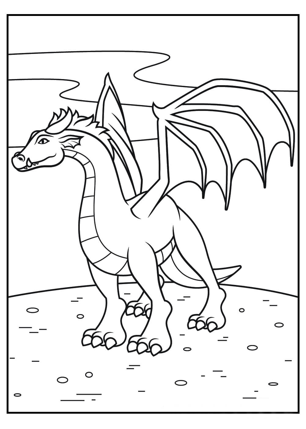 Dibujo de Dragón Perfecto para Colorear