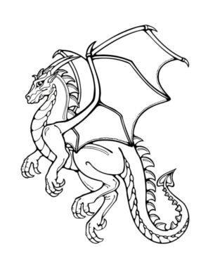 Dibujo de Dragón Volador para Colorear