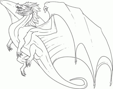 Dibujo de Gran dragón Volador para Colorear