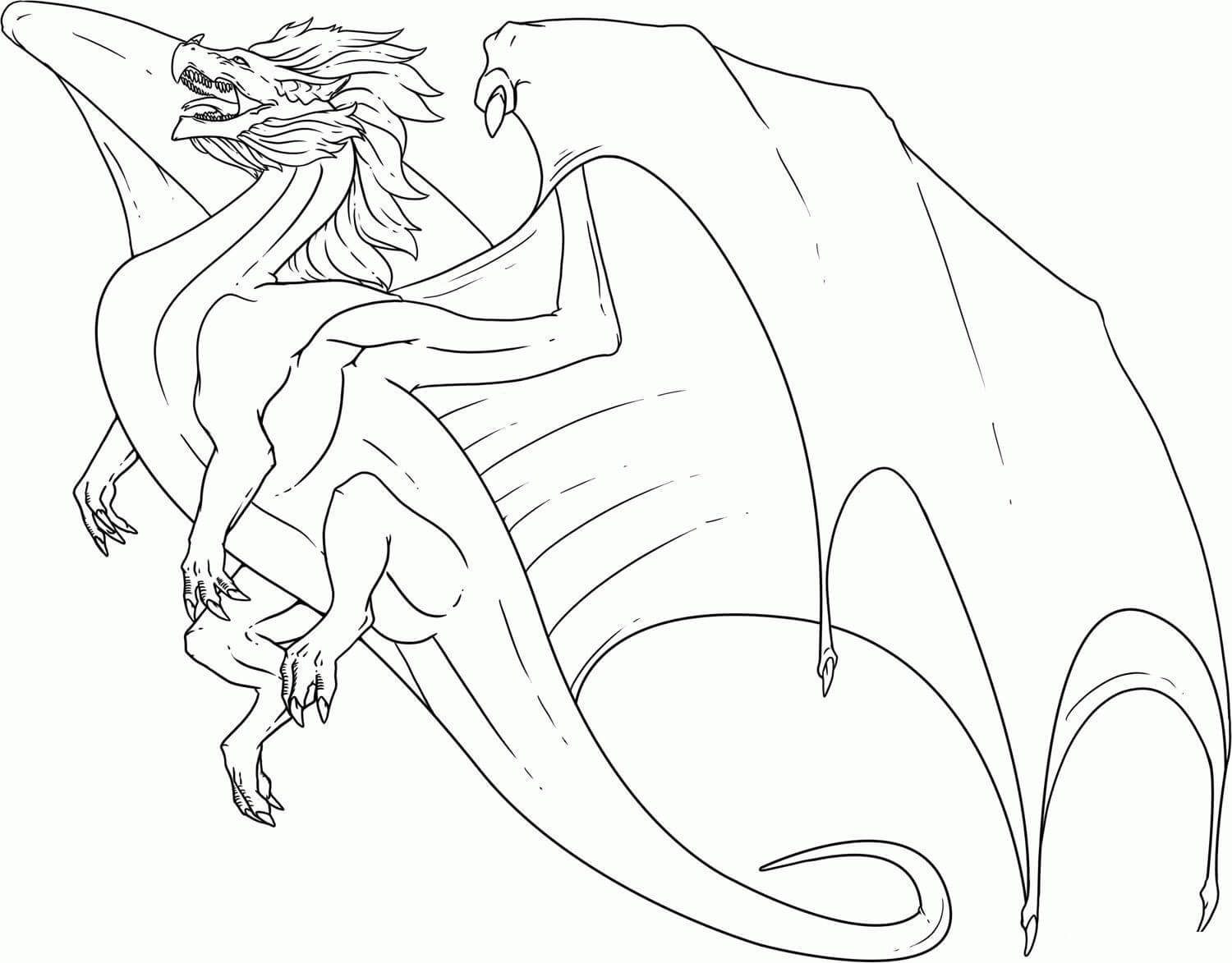 Dibujo de Gran dragón Volador para Colorear