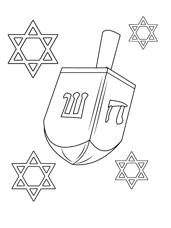 Dibujo de Dreidel And Hanukkah Coloring Pagepng para Colorear