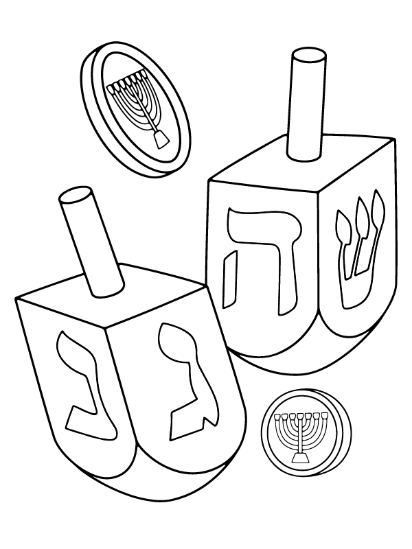Dibujo de Dreidel Game Coloring Pagepng para Colorear