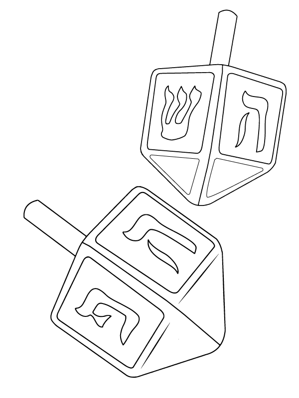 Dibujo de Dreidel Spin Coloring Pagepng para Colorear